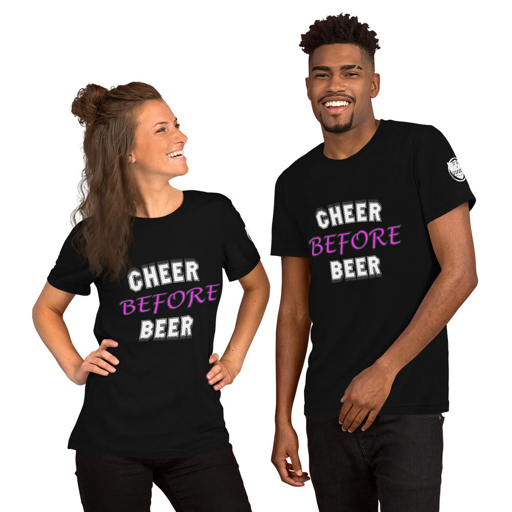 Cheer Before Beer Purple Unisex t-shirt