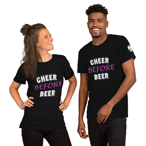 Cheer Before Beer Pink Unisex t-shirt