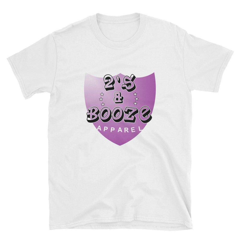 2's & Booze Logo Short-Sleeve Unisex T-Shirt Purple