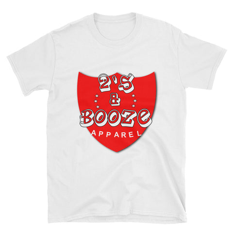 2's & Booze Logo Short-Sleeve Unisex T-Shirt Red & White