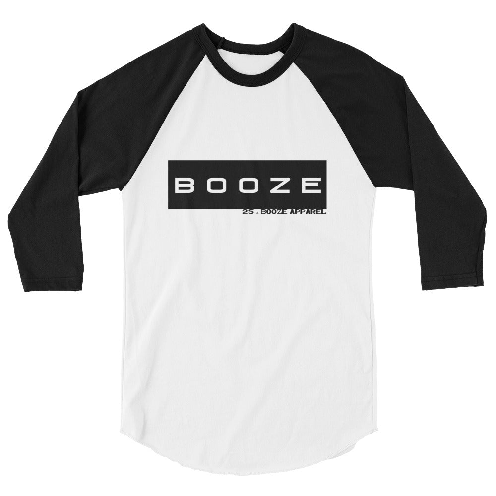 Booze Black Block 3/4 sleeve raglan shirt