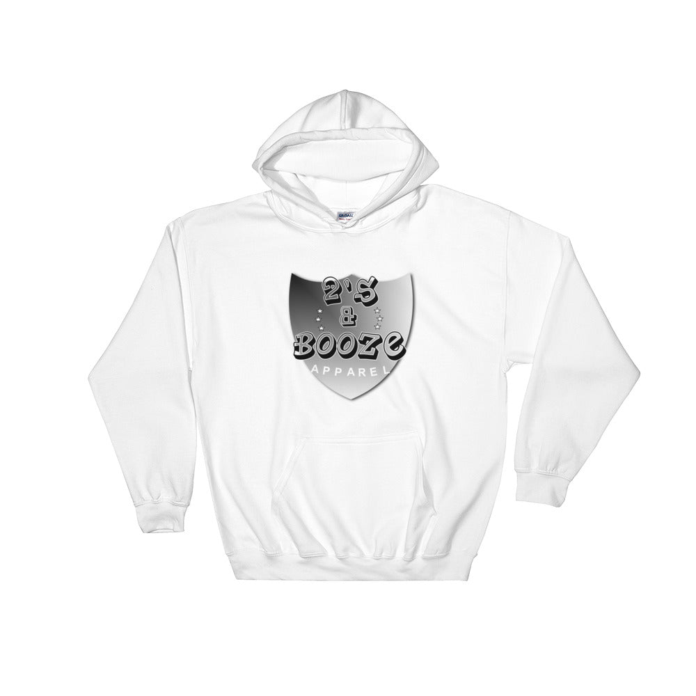 2's & Booze Logo Hoodie Black & White